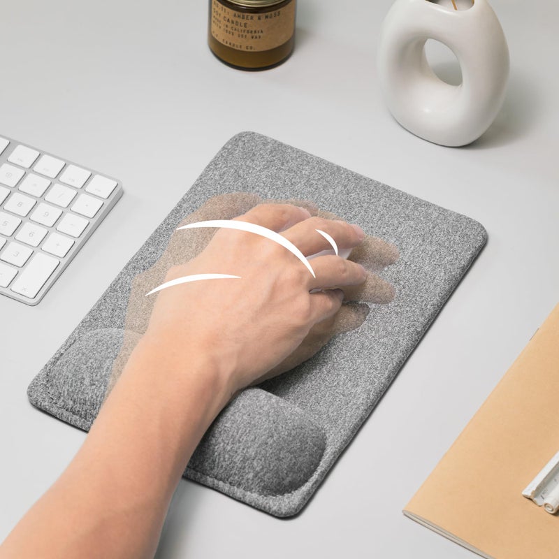 SenseAGE Large Ergonomic Mouse Pad with Wrist Rest Support, Enhanced Comfort & Space, Non-Slip Mouse Mat for Desk, Laptop & Computer, 10.6 x 7.3 inch (Grey) - Image 5